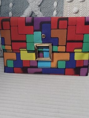 Multicolor Geometric Envelope Clutch - Women Bags